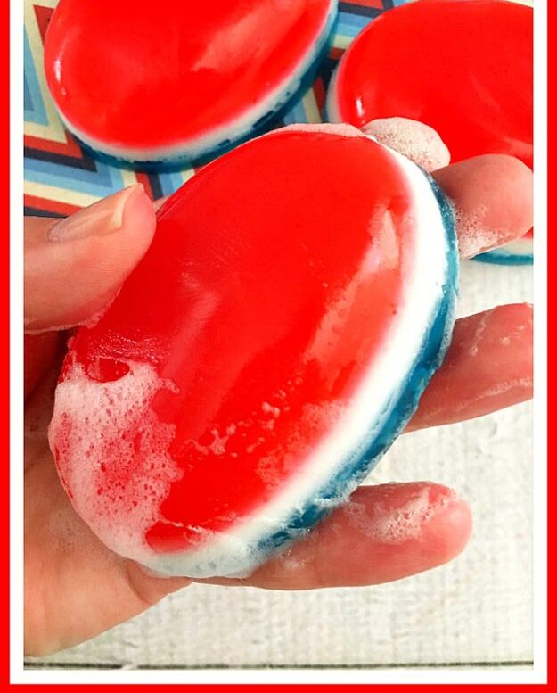 How to Make Homemade Soap Bars for Beginners - Fourth of July Themed Soap Recipe - Easy Soaps To Make At Home Without Lye - Craft Ideas for Kids and Teens to Make - DIY Soap with Essential Oils - Craft Ideas on A Budget #cheapcrafts #howtomakesoap #easydiy