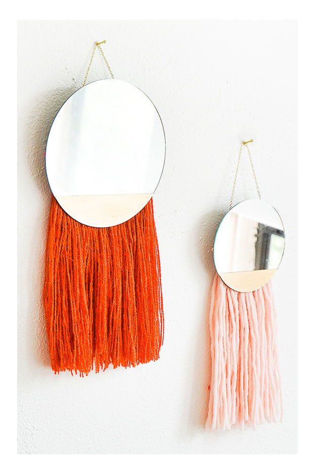 DIY Wall Decor Ideas for Teens, Adults, Kids - DIY Fringed Mirror - DIY Room Wall Decor on A Budget - How to Make Wall Art and Decor - DIY Ideas for the Home - Cute Crafts to Decorate Your Room - Cheap Craft Ideas - #teencrafts #diyideas #diywalldecor