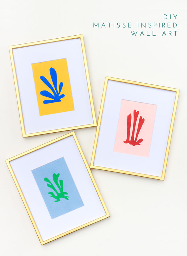 DIY Wall Decor Ideas for Teens, Adults, Kids - DIY Matisse Inspired Wall Art - DIY Room Wall Decor on A Budget - How to Make Wall Art and Decor - DIY Ideas for the Home - Cute Crafts to Decorate Your Room - Cheap Craft Ideas - #teencrafts #diyideas #diywalldecor