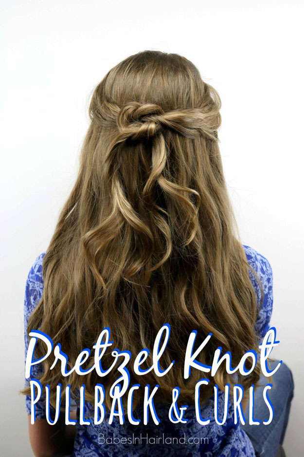 Quick Hair Styles That Are Easy - Hair Tutorials With Step by Step Instructions - Pretzel Knot Pullback Half Up Half Down Hairstyle for Work, School or a Date Night Tutorial - Cool Hairstyles for Teens and Adults 