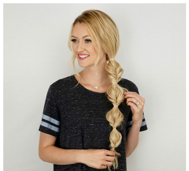 Quick Hair Styles That Are Easy - Hair Tutorials With Step by Step Instructions - Side Bubble Braid for Work, School or a Date Night Tutorial - Cool Hairstyles for Teens and Adults 