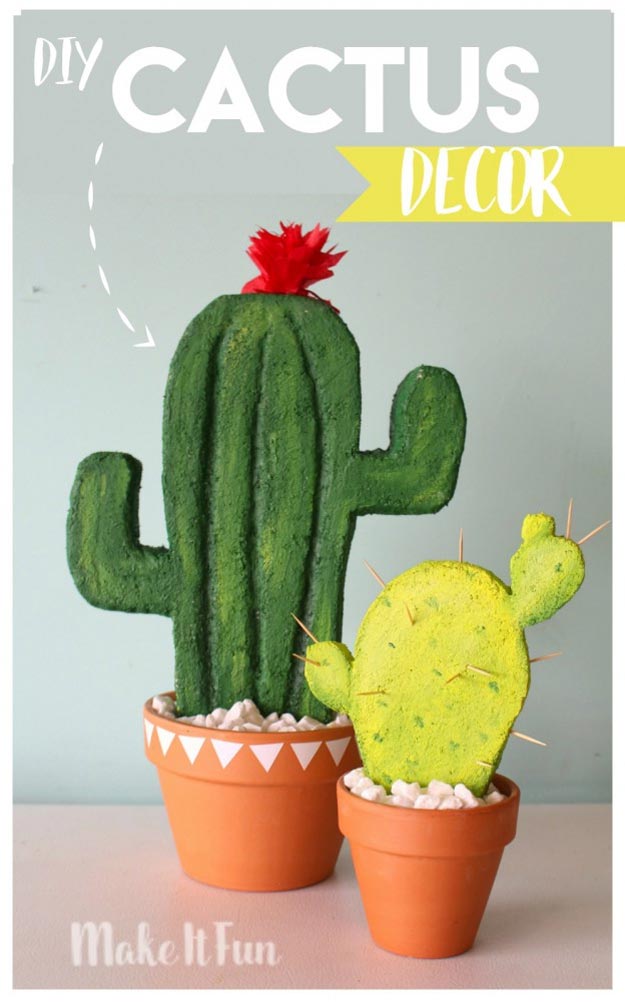 Easy Cactus Craft - DIY Cactus Decor - Homemade Cactus Party Idea - Cactus Craft for Room - Crafts to do With Kids - Cute and Easy Crafts - Quick Crafts to Make at Home #diycrafts #makeandsell #cactusdecor