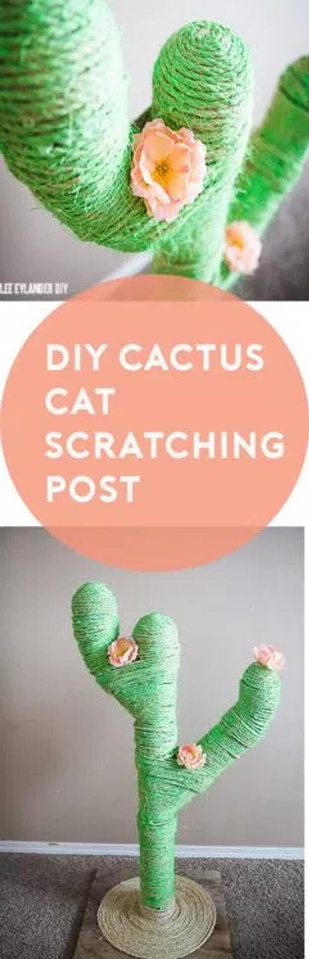 Cactus Party Decor - DIY Cactus Cat Scratching Post - Paper Cactus Crafts - Outdoor Cactus Decorations - DIY Crafts for Room Decor - Homemade Craft Ideas - Cactus Wall - 5 Minute Cactus Crafts #teencrafts #diyideas #cactuscrafts