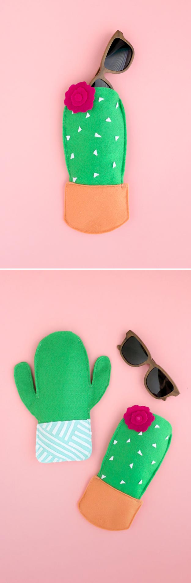 Easy Cactus Craft - DIY Felt Cactus Sunglasses Case - Homemade Cactus Party Idea - Cactus Craft for Room - Crafts to do With Kids - Cute and Easy Crafts - Quick Crafts to Make at Home #diycrafts #makeandsell #cactusdecor