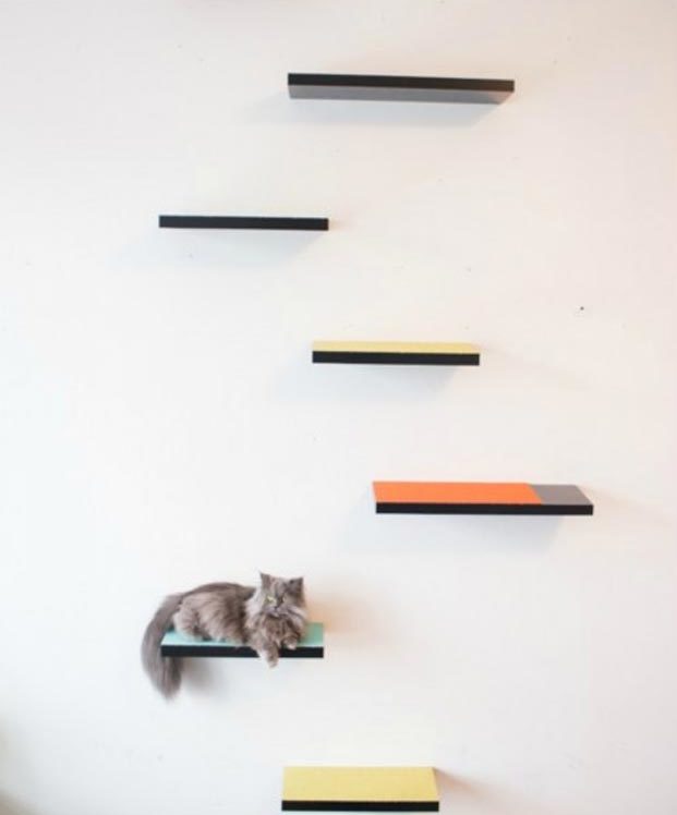 DIY Ideas for Your Cat - How to make A Cat Shelf - Cool and Easy Homemade Stuff To Make For Cats and Kittens - Cardboard Furniture, DIY Cat Scratching Post and Lounging Tree - #teencrafts #pets #diyideas