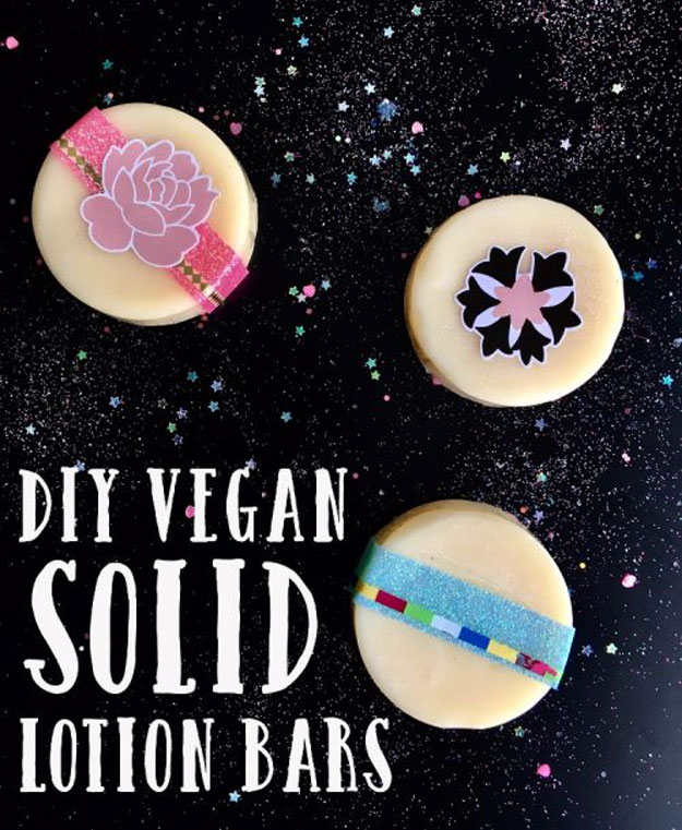 Lush Copycat Recipes - How to Make Vegan Lotion Bars - DIY Vegan Solid Lotion Bars - DIY Lush Inspired Copycats and Dupes - How to Make Do It Yourself Lush Products like Homemade Bath Bombs, Face Masks, Lip Scrub, Bubble Bars, Dry Shampoo and Hair Conditioner, Shower Jelly, Lotion, Soap, Toner and Moisturizer. Tutorials Inspired by Ocean Salt, Buffy, Dark Angels, Rub Rub Rub, Big, Dream Cream and More - Teens and Teenager Crafts #teencrafts #lush #diyideas