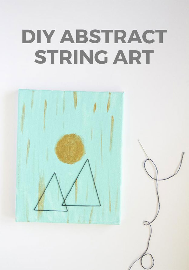 DIY String Art Ideas - Abstract String Art - Easy Crafts To Make With String Art - Cool Wall Art Ideas and Creative Room Decor - Cheap DIY Gifts and Craft Projects - Crafty Idea for Teens and Teenagers to Make For Bedroom - Step by Step Tutorials and Instructions 