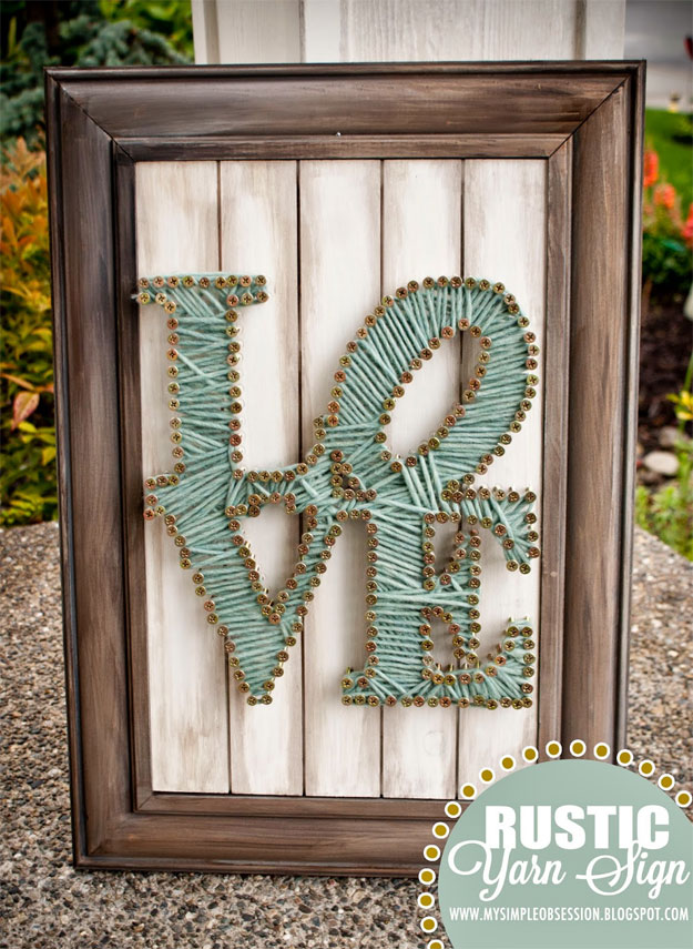 How to Make String Art Patterns, Letters - DIY Rustic String Art Sign - String Art for Beginners, Kids, Adults, Teens - String Art Ideas, Materials - Cool Wall Art Ideas and Creative Room Decor - Inexpensive DIY Gifts and Craft Projects - Crafty Idea for Teens and Teenagers to Make For Bedroom - Step by Step Craft Tutorials
