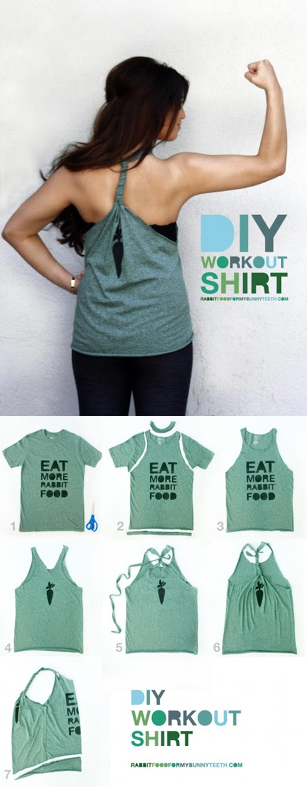 Uses for Old Tshirts, Tees - DIY Workout Tank - Tshirt Crafts - How to Recycle Old Tshirts into New Clothes - Cheap and Easy Crafts to Make at Home - Cute, Easy, Cheap Craft Ideas for Kids, Teens, Adults - Handmade Craft Ideas Step by Step - Crafts to Do with Nothing #teencrafts #cheapcrafts