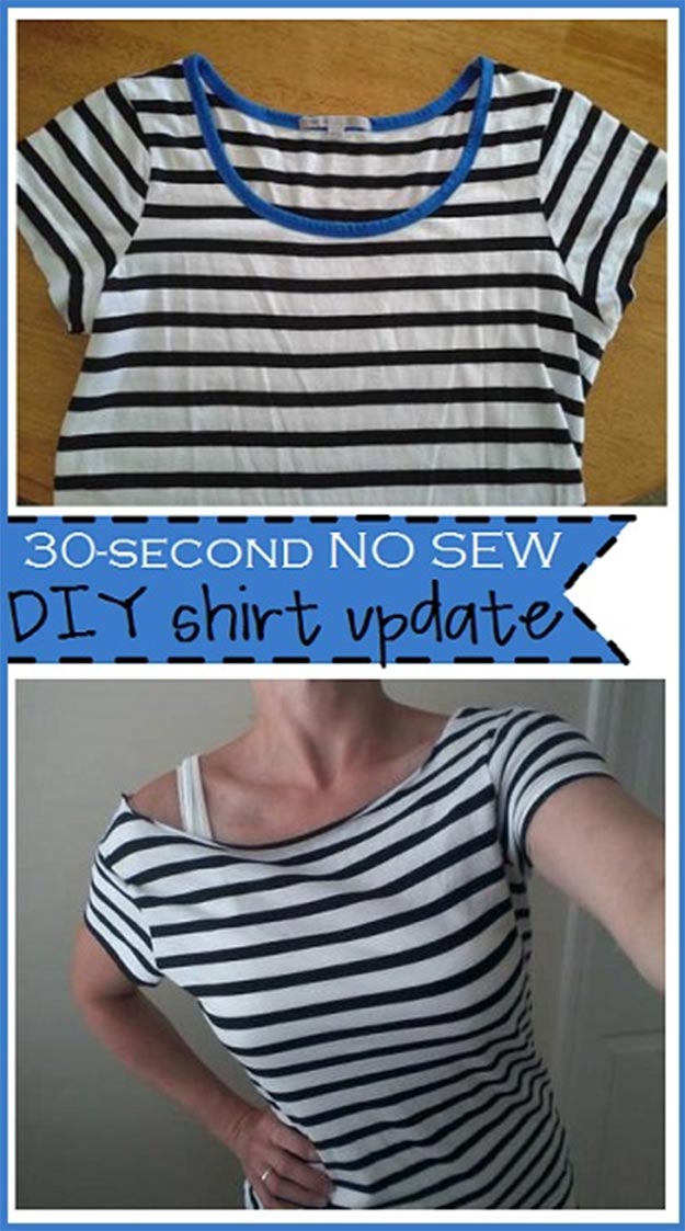 Uses for Old Tshirts, Tees - How to Cut a Tshirt Neckline - Tshirt Crafts - How to Recycle Old Tshirts into New Clothes - Cheap and Easy Crafts to Make at Home - Cute, Easy, Cheap Craft Ideas for Kids, Teens, Adults - Handmade Craft Ideas Step by Step - Crafts to Do with Nothing #teencrafts #cheapcrafts