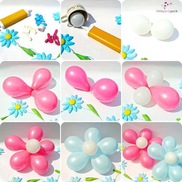 Easy Things to Make with Balloons - DIY Balloon Flower - Balloon Crafts for Kids, Toddlers, Preschoolers - Easy Crafts to Make and Sell - DIY Party Decorations on A Budget - DIY Ideas - DIY Projects for Adults #diycrafts #balloondecor #cheapcrafts