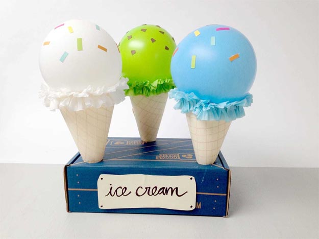 DIY Ideas for Summer - DIY Ice Cream Balloons Tutorial - How to Make Balloon Decor - Cute Summery Crafts to Make and Sell - DIY Summer Crafts, Projects, Decor for Kids, Tweens, Teens, Adults, Seniors - Ideas to Make for Lake, Pool, Outdoors - Creative Things to Make for Summertime - Teen Crafts and DIY Projects #teencrafts #diyideas #craftideasforsummer