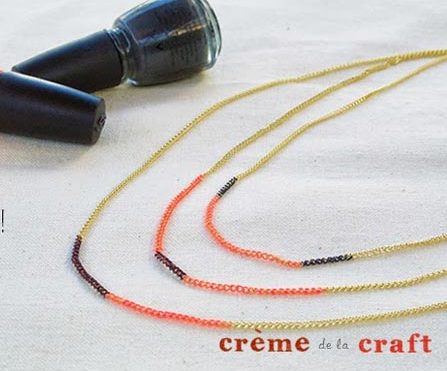 Easy Nail Polish Crafts - DIY Nail Polish Colored Necklaces Tutorial - How to Make Nail Polish Colored Necklaces - Easy Craft Projects With Nail Polish - Cheap Do It Yourself Gifts, Fun and Quick Art Ideas To Make for Free - Keys, Phone Case, Paintings, Jewelry, Shoes, Clothing, Accessories and Bedroom Decor Ideas - Creative Things for Teens To Make, Teenagers and Tweens - Cute Dorm Room Decor, Things To Make When You Are Bored #teencrafts #diyideas #cheapcrafts