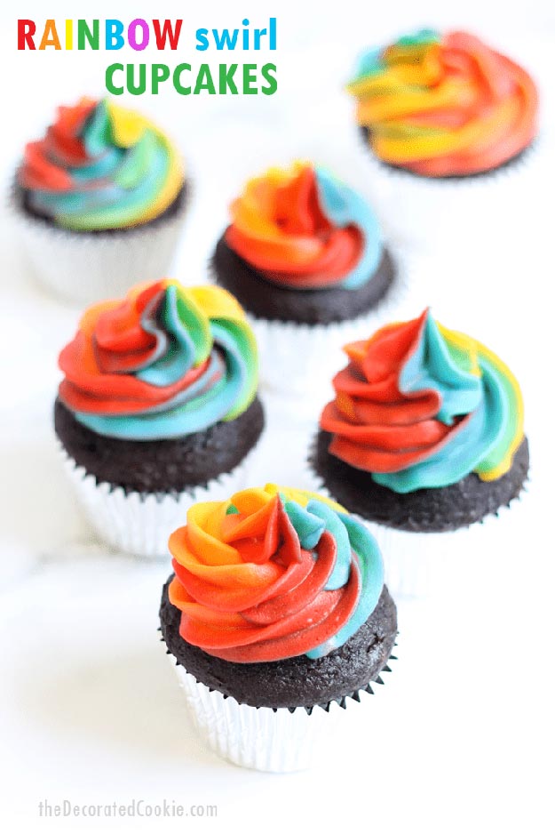 Cool and Easy Dessert Recipes For Teens to Make at Home - How to Make Rainbow Swirl Cupcakes - Fun Desserts to Make With Chocolate, Fruit, Whipped Cream, Low Sugar, and Banana - Cake, Cookies, Pie, Ice Cream Shakes and Pops Made With Healthy Ingredients and Food You Love - Quick Recipe Ideas for No Bake and 5 Minute Dessert At Home #teencrafts #easyrecipes #dessertideas