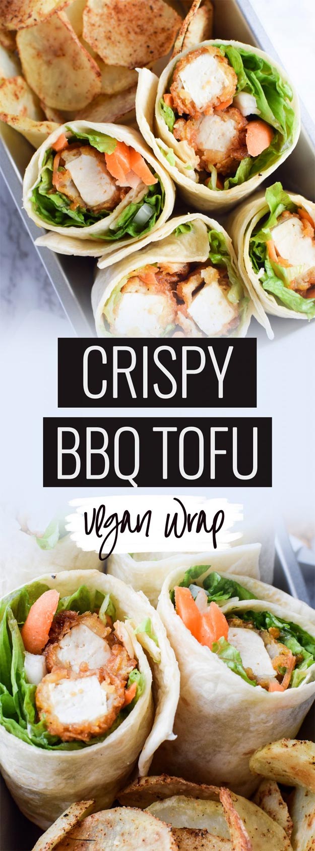 Easy Healthy Lunch Ideas - Crispy BBQ Tofu Wraps Recipe - School Lunch Box Ideas - Cheap Lunch Meal Prep for Work - How to Make the Best School Lunch - Meal Recipes To Go - Recipes for Lunch At Home #easylunchideas #healthylunches #lunchrecipes