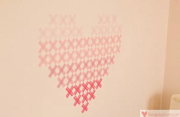 Washi Tape Crafts - DIY Washi Tape Heart Mural Tutorial - How to Make Wall Art With Washi Tape - Simple, Easy DIY Ideas To Make With Washi Tape - Organizers, Cute Gifts, Cheap Wall Art, Fun and Quick Things To Make For Friends - Cute Ideas for Teens, Adults, Kids and Tweens to Make at Home #teencrafts #diyideas #washitapecrafts