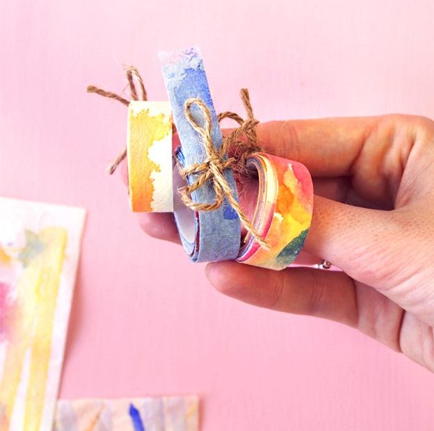 Washi Tape Crafts - DIY Watercolor Washi Tape Tutorial - How to Make Washi Tape - Simple, Easy DIY Ideas To Make With Washi Tape - Organizers, Cute Gifts, Cheap Wall Art, Fun and Quick Things To Make For Friends - Cute Ideas for Teens, Adults, Kids and Tweens to Make at Home #teencrafts #diyideas #washitapecrafts