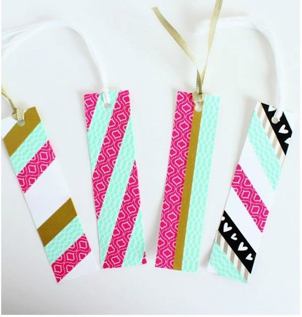Washi Tape Crafts - DIY Washi Tape Bookmark Tutorial - How to Make a Bookmark With Washi Tape - Simple, Easy DIY Ideas To Make With Washi Tape - Organizers, Cute Gifts, Cheap Wall Art, Fun and Quick Things To Make For Friends - Cute Ideas for Teens, Adults, Kids and Tweens to Make at Home #teencrafts #diyideas #washitapecrafts