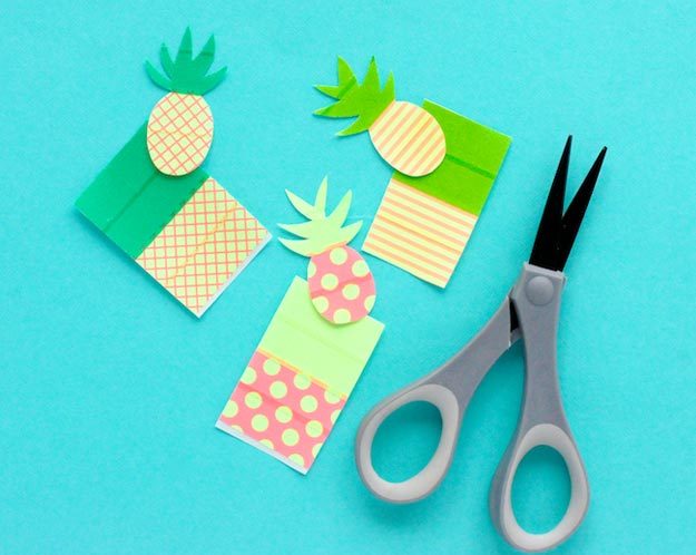 Washi Tape Crafts - DIY Washi Tape Pineapples Tutorial - Simple, Easy DIY Ideas To Make With Washi Tape - Organizers, Cute Gifts, Cheap Wall Art, Fun and Quick Things To Make For Friends - Cute Ideas for Teens, Adults, Kids and Tweens to Make at Home #teencrafts #diyideas #washitapecrafts
