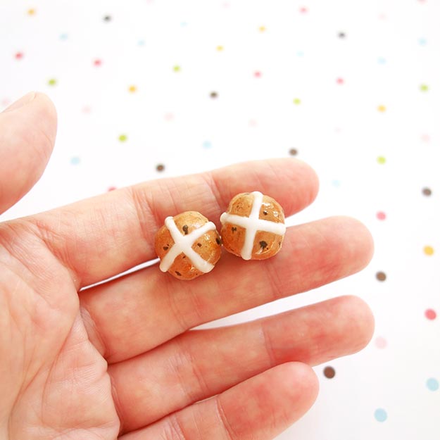 DIY Jewelry Ideas - DIY Scented Hot Cross Bun Earrings Tutorial - Fun Earrings to Make - How to Make Your Own Jewelry - Jewelry Making Ideas for Beginners - Handmade Craft Ideas to Sell with Step by Step Instructions  - Easy Teen Crafts #teencrafts #diyideas #diyjewelry