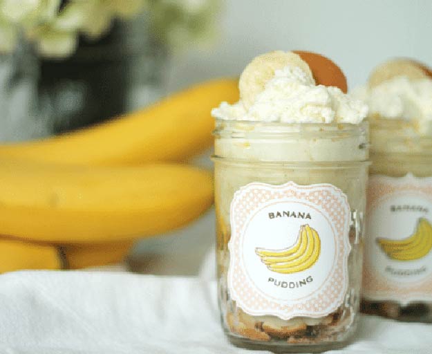 Gifts in A Jar Ideas, Recipes - DIY Banana Pudding Party Favors - Inexpensive Gifts You Can Make For Friends and Neighbors - Gift Jars for Christmas, Teachers - Cute Gift Ideas in Mason Jars - What to Put in Jar as A Gift - Cheap and Easy Gifts