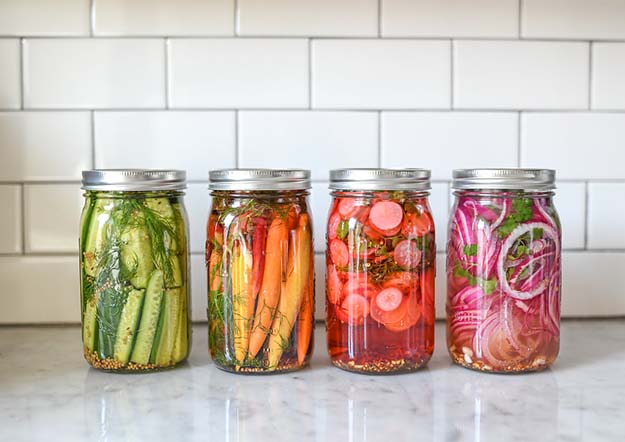 Jar Gift Ideas - How to Make Pickled Veggies - Food, Cookie, Birthday Gifts in A Jar Ideas - Easy and Quick Last Minute Gift Ideas for Hostess - Simple Gift ideas to Make for A Teenager - Gifts in A Jar Recipes - Easy Teen Crafts - Mason Jar Gifts For Friends 