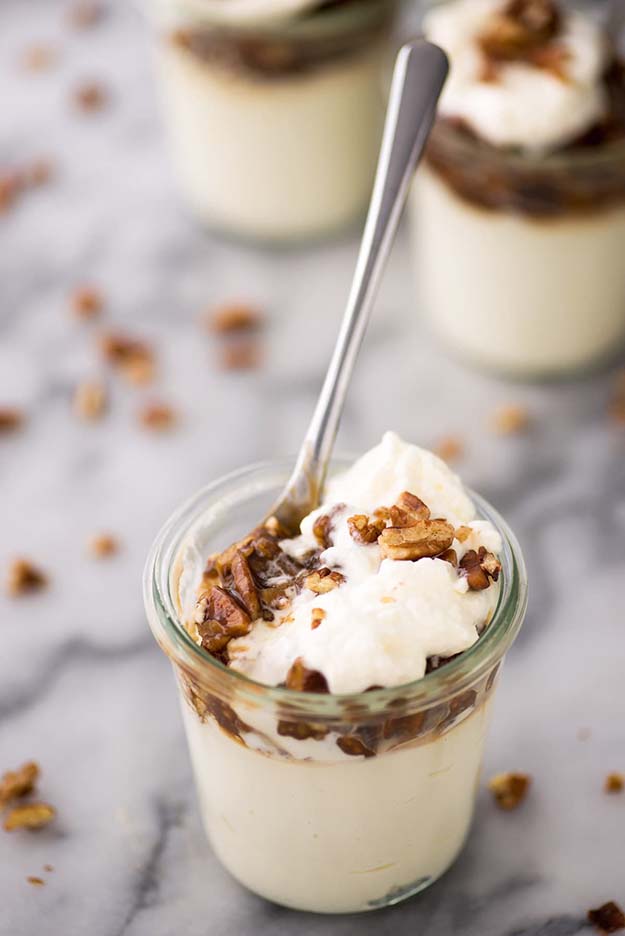 Jar Gift Ideas - Pecan Cheesecake in Jars - Food, Cookie, Birthday Gifts in A Jar Ideas - Easy and Quick Last Minute Gift Ideas for Hostess - Simple Gift ideas to Make for A Teenager - Gifts in A Jar Recipes - Easy Teen Crafts - Mason Jar Gifts For Friends 