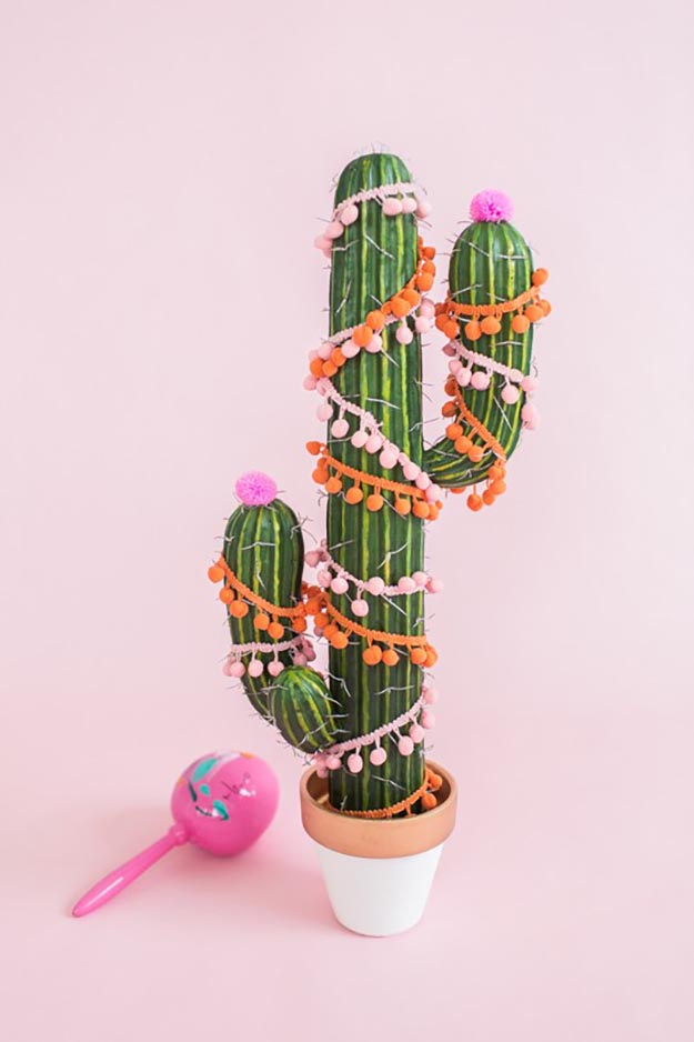 DIY Cactus Craft Ideas - DIY Christmas Tree Cactus - Cactus Crafts to Make at Home - Cactus Room Idea, Decor - Cute Crafts for Adults, Girls, Teens, Kids - DIY Crafts to Make and Sell #cactusdiy #cactusparty #partydecor