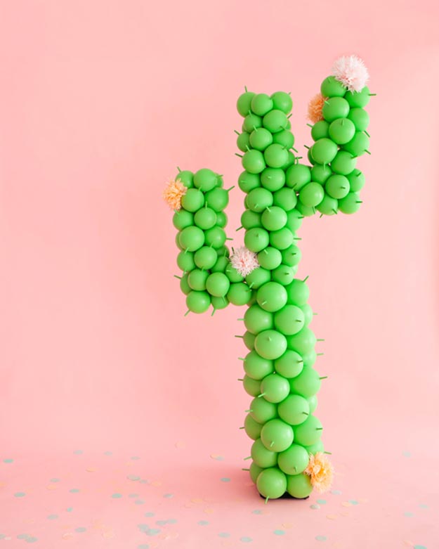 DIY Cactus Craft Ideas - DIY Giant Balloon Cactus - Cactus Crafts to Make at Home - Cactus Room Idea, Decor - Cute Crafts for Adults, Girls, Teens, Kids - DIY Crafts to Make and Sell #cactusdiy #cactusparty #partydecor