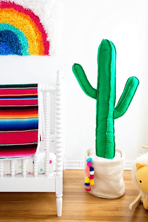 DIY Cactus Craft Ideas - DIY Giant Plush Cactus - Cactus Crafts to Make at Home - Cactus Room Idea, Decor - Cute Crafts for Adults, Girls, Teens, Kids - DIY Crafts to Make and Sell #cactusdiy #cactusparty #partydecor