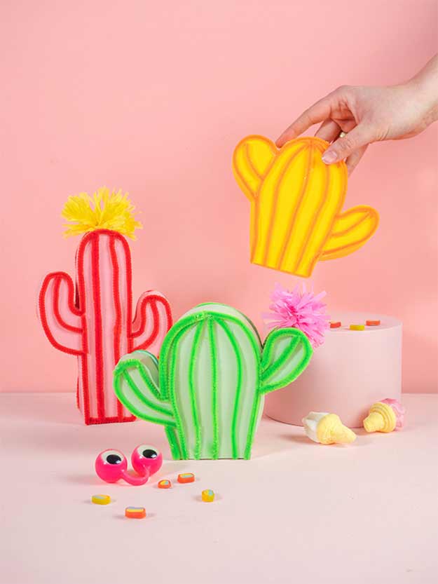 DIY Cactus Craft Ideas - DIY Cactus Gift Boxes - Cactus Crafts to Make at Home - Cactus Room Idea, Decor - Cute Crafts for Adults, Girls, Teens, Kids - DIY Crafts to Make and Sell #cactusdiy #cactusparty #partydecor