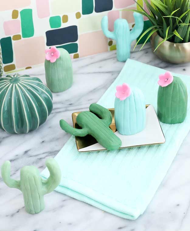 DIY Cactus Craft Ideas - Melt and Pour Cactus Soap - Cactus Crafts to Make at Home - Cactus Room Idea, Decor - Cute Crafts for Adults, Girls, Teens, Kids - DIY Crafts to Make and Sell #cactusdiy #cactusparty #partydecor