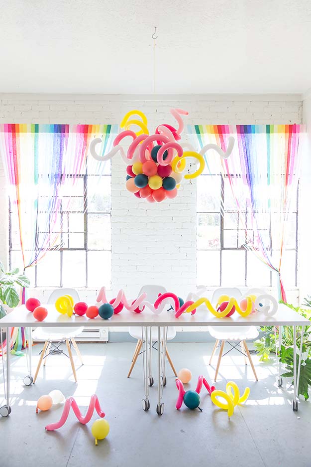 DIY Balloon Crafts - DIY Balloon Chandelier - Balloon Crafts for Adults, Teens - Crafts to Make With Balloons - DIY Crafts for Home Decor - Easy DIY Party Decorations - House Party Decoration Ideas for Adults #ballooncrafts #easydecorideas #diyideas