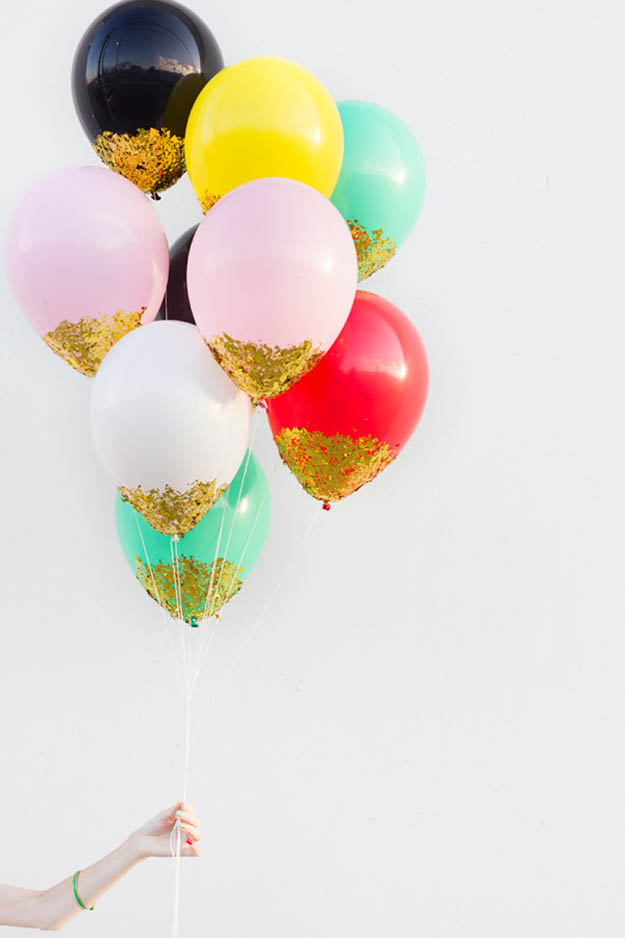 Easy Balloon Decorations - DIY Confetti Dipped Balloons - Fun Things to Do With Balloons at Home - Balloon Decor Ideas - Quick and Easy DIY Crafts - Teen Crafts - DIY Home Decor Crafts - Simple Cheap Party Decorating Ideas for Adults #teencrafts #diyhomedecor #partydecor
