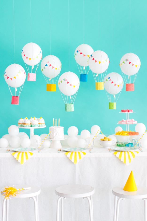 DIY Balloon Crafts - DIY Hot Air Balloons - Balloon Crafts for Adults, Teens - Crafts to Make With Balloons - DIY Crafts for Home Decor - Easy DIY Party Decorations - House Party Decoration Ideas for Adults #ballooncrafts #easydecorideas #diyideas