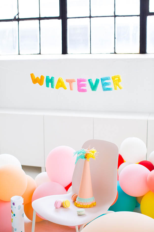 DIY Balloon Crafts - DIY Letter Balloons - Balloon Crafts for Adults, Teens - Crafts to Make With Balloons - DIY Crafts for Home Decor - Easy DIY Party Decorations - House Party Decoration Ideas for Adults #ballooncrafts #easydecorideas #diyideas