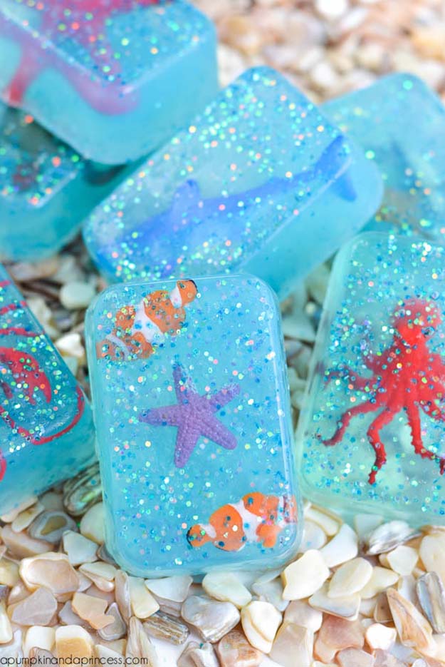 Best DIY Soap Recipes and Tutorials - DIY Ocean Toy Soap - How to Make Soap Step by Step with Natural ingredients - Soap to Make and Sell - Soap Instructions, Tutorials, Tips and Trick - Cold Process Soap Recipes - Easy Teen Crafts #diyideas #diysoap #easycrafts