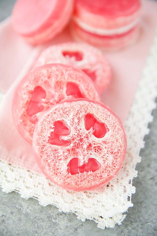 How to Make Soap at Home - DIY Rose Loofah Soap Tutorial - Easy Soap Making Recipes Free - Cool Melt and Pour Recipe Ideas - Best DIY Ideas to Sell - DIY Projects for Teens and Adults - Handmade Craft Ideas to Sell with Instructions and Tutorials #teencrafts #soapcrafts #soaprecipes