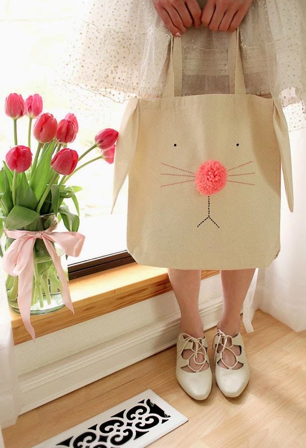 Cheap Crafts - DIY Bunny Tote Bag Tutorial - Cute DIY Tote Bag Ideas - Inexpensive Craft Project Ideas for Teenagers, Teens and Adults - Easy DIY Ideas To Make On A Budget - Cool Dollar Store Crafts and Things You Can Make For Free - Homemade Wall Art and Room Decor, Gifts and Presents, Tutorials and Step by Step Instructions #teencrafts #cheapcrafts #diyideas
