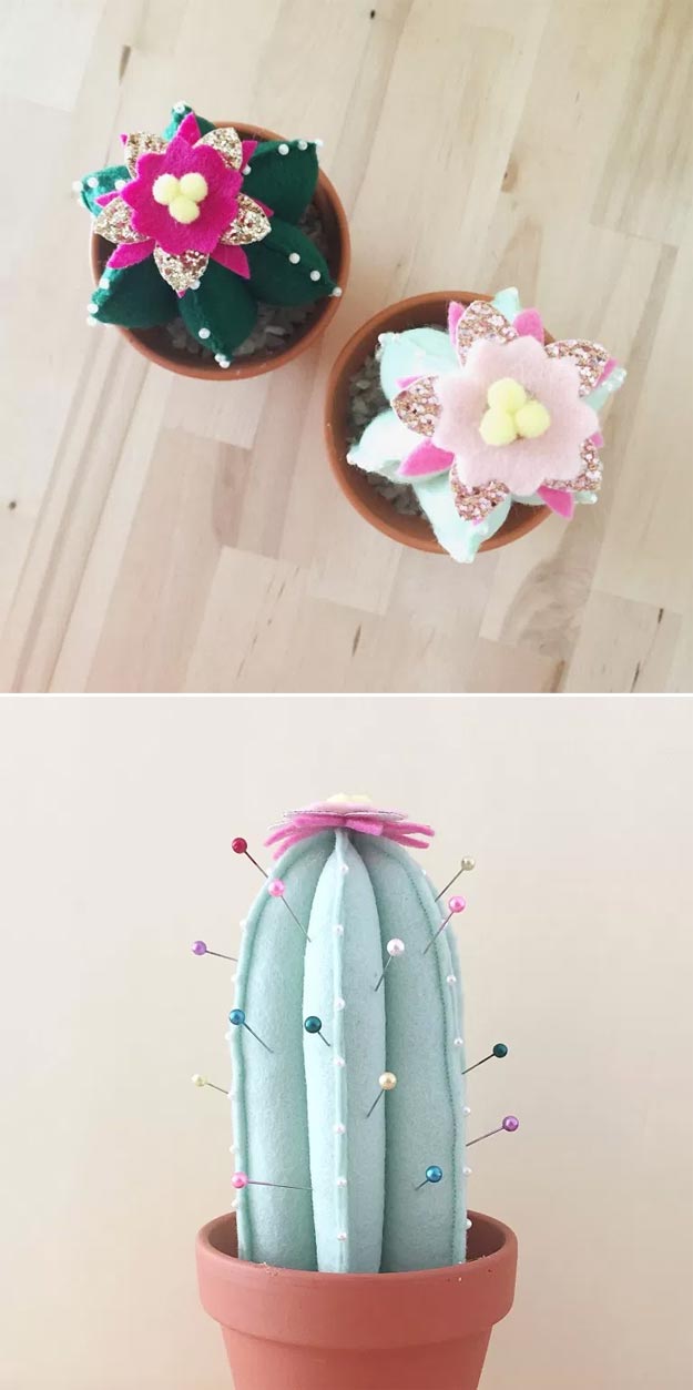 Easy Cactus Craft - DIY Pin Cushion Cactus - Homemade Cactus Party Idea - Cactus Craft for Room - Crafts to do With Kids - Cute and Easy Crafts - Quick Crafts to Make at Home #diycrafts #makeandsell #cactusdecor