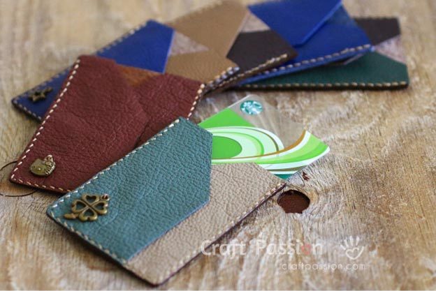 DIY Leather Crafts - How to Make a Leather Card Sleeve - Crossbody Bag, Wallet, Earrings and Jewelry Making, Projects from Scrap and Faux Leathers - Tutorials for Beginners and for Kids - Western Wear and Fashion, tips for Tools and Free Patterns - Cheap Clothing for Teens to Make - #teencrafts #leathercrafts #diyideas