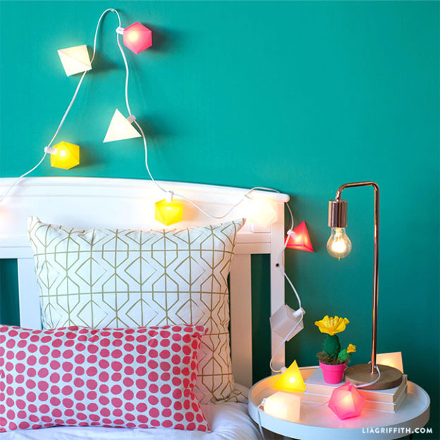 DIY Ideas With String Lights - DIY Summer String Lights Tutorial - Fun String Light Ideas - Easy, Fun, Cool Decor To Make With String Lights - Cheap Room Decor Ideas for Teens, Fun Apartment Lighting Projects and Creative Ways to Decorate Your Bedroom - How To Decorate Teens and Teenagers Bedrooms #teencrafts #diyideas #stringlights
