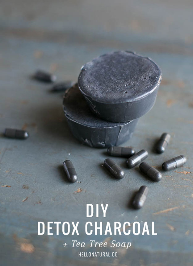 Lush Copycat Recipes - DIY Detox Charcoal and Tea Tree Soap - DIY Lush Inspired Copycats and Dupes - How to Make Do It Yourself Lush Products like Homemade Bath Bombs, Face Masks, Lip Scrub, Bubble Bars, Dry Shampoo and Hair Conditioner, Shower Jelly, Lotion, Soap, Toner and Moisturizer. Tutorials Inspired by Ocean Salt, Buffy, Dark Angels, Rub Rub Rub, Big, Dream Cream and More - Teens and Teenager Crafts #teencrafts #lush #diyideas