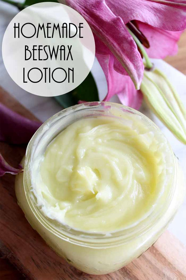 Lush Copycat Recipes - How to Make Beeswax Lotion - DIY Lush Inspired Copycats and Dupes - How to Make Do It Yourself Lush Products like Homemade Bath Bombs, Face Masks, Lip Scrub, Bubble Bars, Dry Shampoo and Hair Conditioner, Shower Jelly, Lotion, Soap, Toner and Moisturizer. Tutorials Inspired by Ocean Salt, Buffy, Dark Angels, Rub Rub Rub, Big, Dream Cream and More - Teens and Teenager Crafts #teencrafts #lush #diyideas