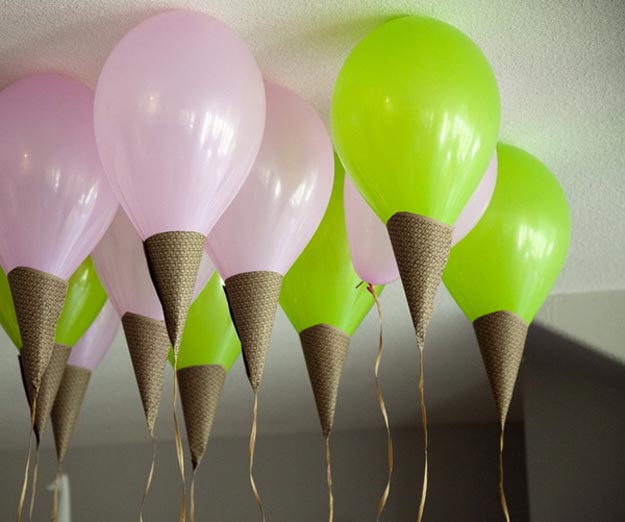 Easy Things to Make with Balloons - DIY Ice Cream Cone Balloon - Balloon Crafts for Kids, Toddlers, Preschoolers - Easy Crafts to Make and Sell - DIY Party Decorations on A Budget - DIY Ideas - DIY Projects for Adults #diycrafts #balloondecor #cheapcrafts