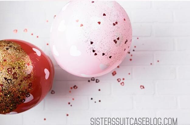Easy Things to Make with Balloons - DIY Valentines Day Glitter Balloon - Balloon Crafts for Kids, Toddlers, Preschoolers - Easy Crafts to Make and Sell - DIY Party Decorations on A Budget - DIY Ideas - DIY Projects for Adults #diycrafts #balloondecor #cheapcrafts