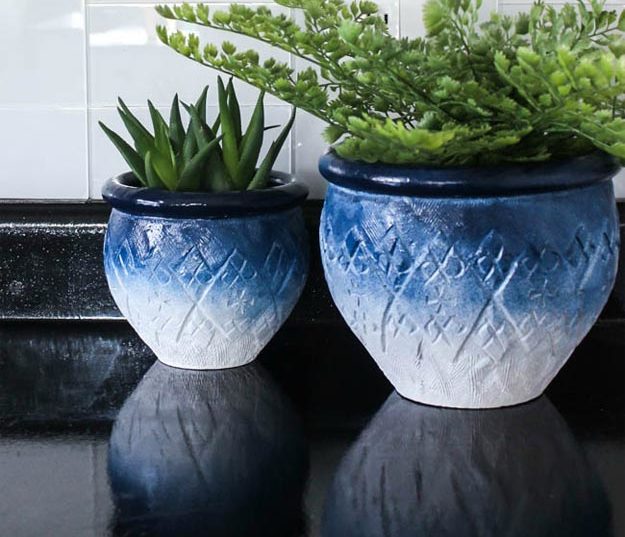 DIY Ideas for Summer - DIY Ceramic Ombre Planters Tutorial - How to Make A Ceramic Planter - Cute Summery Crafts to Make and Sell - DIY Summer Crafts, Projects, Decor for Kids, Tweens, Teens, Adults, Seniors - Ideas to Make for Lake, Pool, Outdoors - Creative Things to Make for Summertime - Teen Crafts and DIY Projects #teencrafts #diyideas #craftideasforsummer