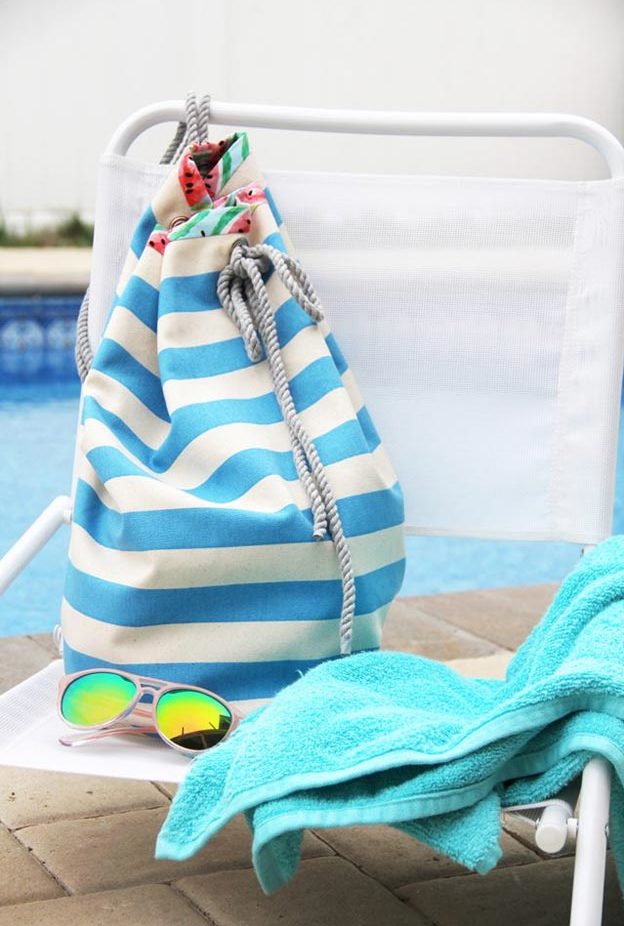 DIY Ideas for Summer - DIY Drawstring Bag Tutorial - How to Make A Drawstring Bag - Cute Summery Crafts to Make and Sell - DIY Summer Crafts, Projects, Decor for Kids, Tweens, Teens, Adults, Seniors - Ideas to Make for Lake, Pool, Outdoors - Creative Things to Make for Summertime - Teen Crafts and DIY Projects #teencrafts #diyideas #craftideasforsummer