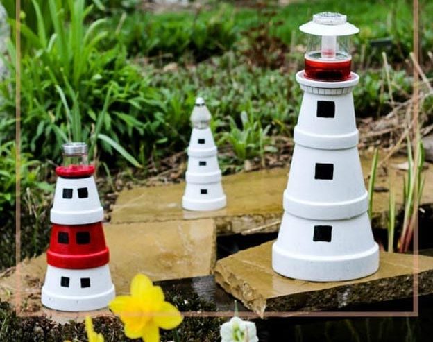 DIY Ideas for Summer - DIY Terra Cotta Pot Lighthouse Tutorial - DIY Garden Decor - Cute Summery Crafts to Make and Sell - DIY Summer Crafts, Projects, Decor for Kids, Tweens, Teens, Adults, Seniors - Ideas to Make for Lake, Pool, Outdoors - Creative Things to Make for Summertime - Teen Crafts and DIY Projects #teencrafts #diyideas #craftideasforsummer