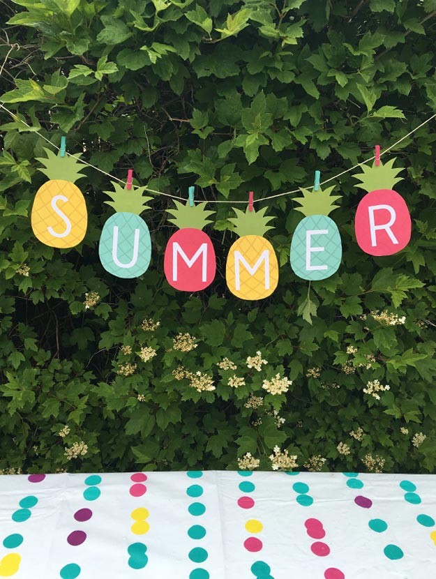 DIY Ideas for Summer - DIY Printable Summer Banner Tutorial - How to Make A Picnic Banner - Cute Summery Crafts to Make and Sell - DIY Summer Crafts, Projects, Decor for Kids, Tweens, Teens, Adults, Seniors - Ideas to Make for Lake, Pool, Outdoors - Creative Things to Make for Summertime - Teen Crafts and DIY Projects #teencrafts #diyideas #craftideasforsummer